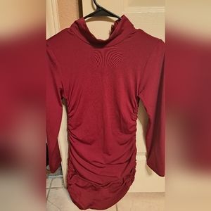 Women long sleeve ruched dress S